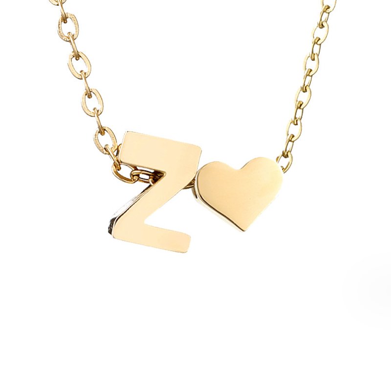 Everlasting Heart Initial Necklace — Personalised Waterproof Gold Necklace