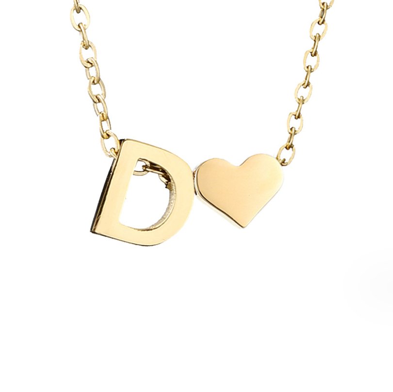 Everlasting Heart Initial Necklace — Personalised Waterproof Gold Necklace