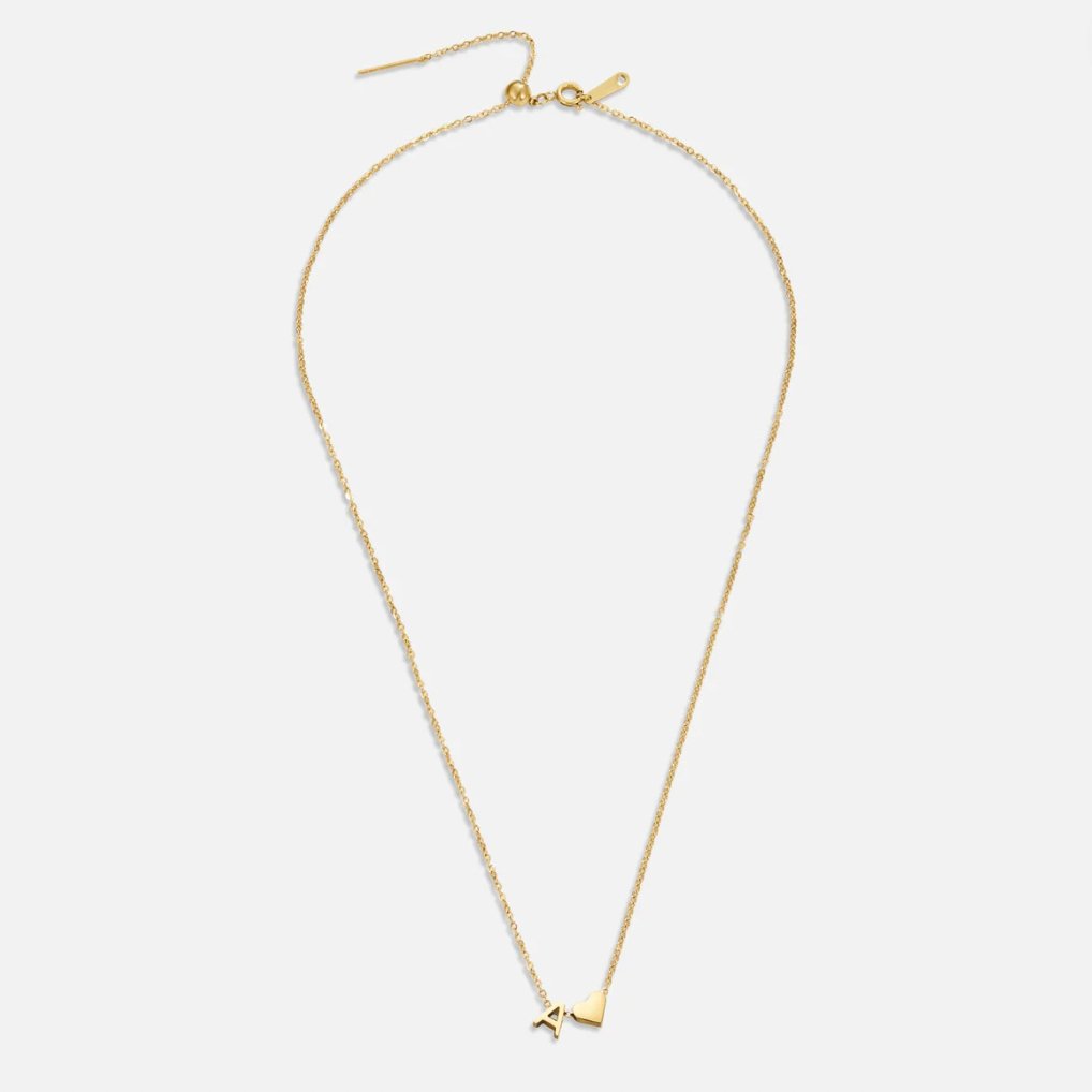 Everlasting Heart Initial Necklace — Personalised Waterproof Gold Necklace