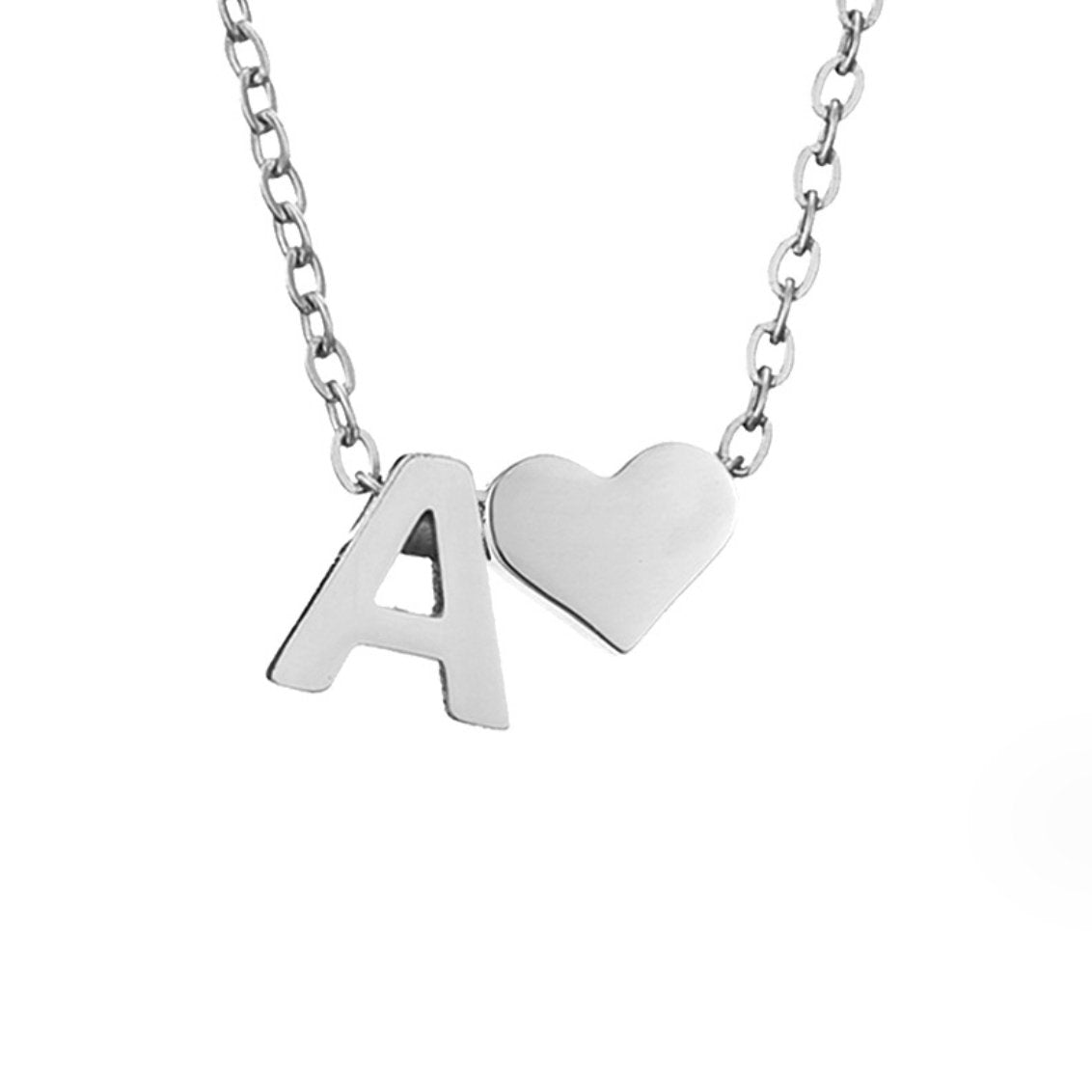 Forever Love Silver Necklace — Personalised Waterproof Initial Pendant Necklace