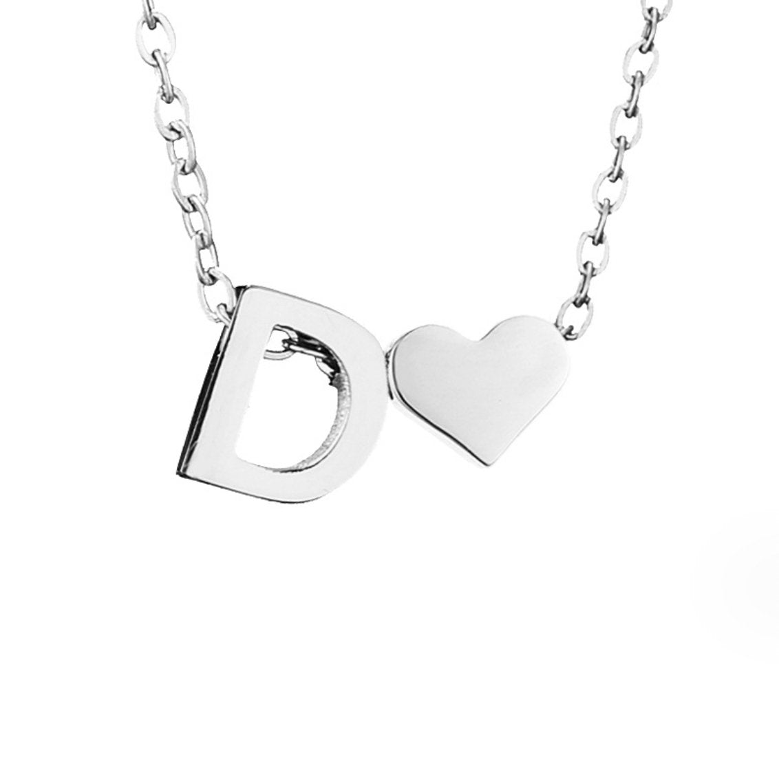 Forever Love Silver Necklace — Personalised Waterproof Initial Pendant Necklace