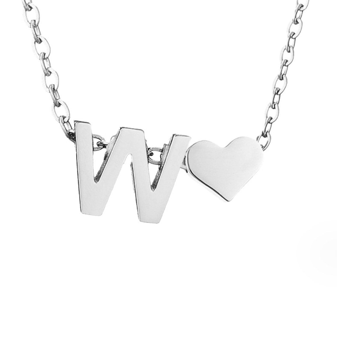 Forever Love Silver Necklace — Personalised Waterproof Initial Pendant Necklace