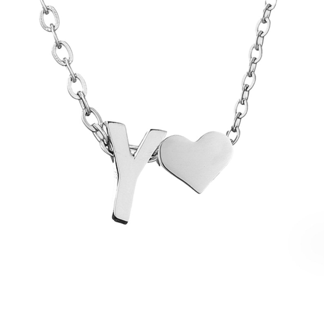 Forever Love Silver Necklace — Personalised Waterproof Initial Pendant Necklace