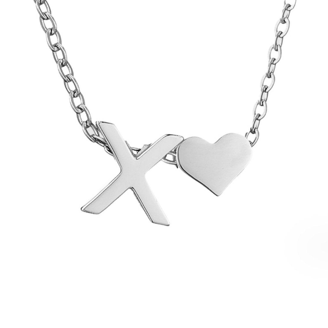 Forever Love Silver Necklace — Personalised Waterproof Initial Pendant Necklace