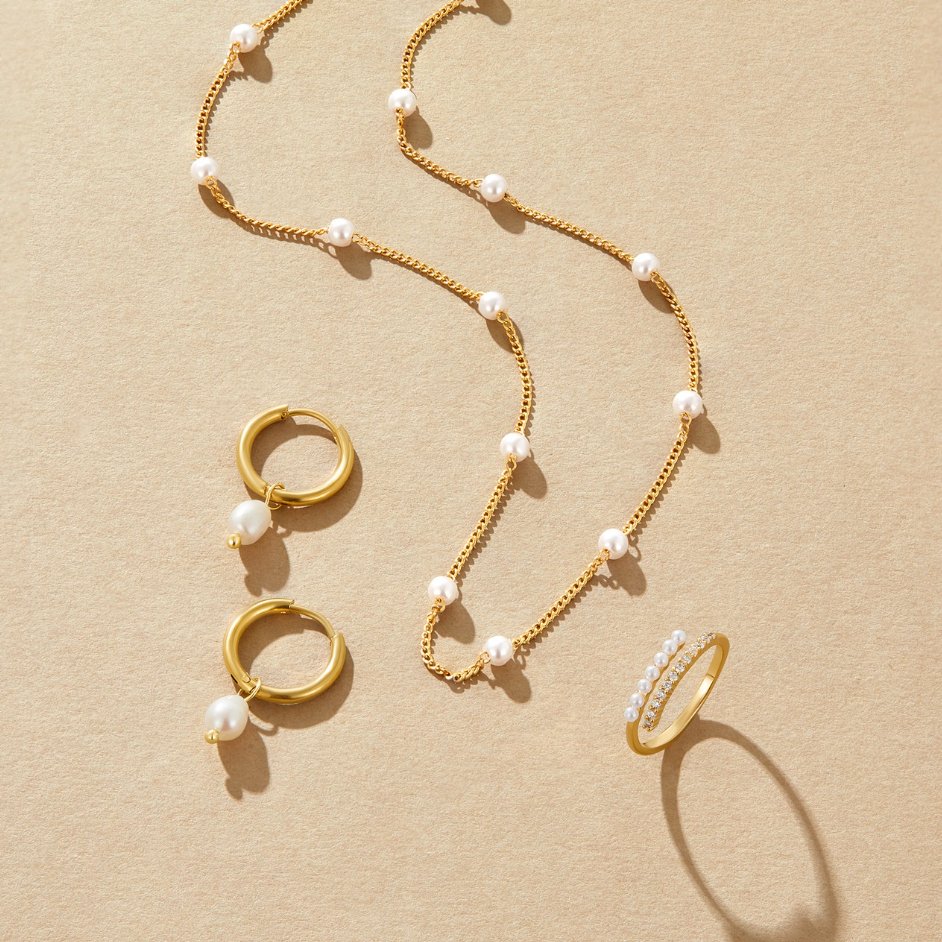 Bella Freshwater Pearl Hoop Earrings — Elegant Everyday Drop Earrings