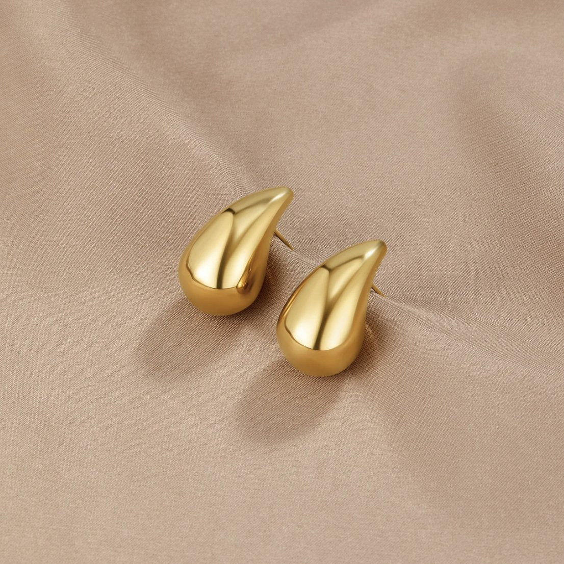Ame Gold Teardrop Earrings — Elegant Waterproof Drop Earrings