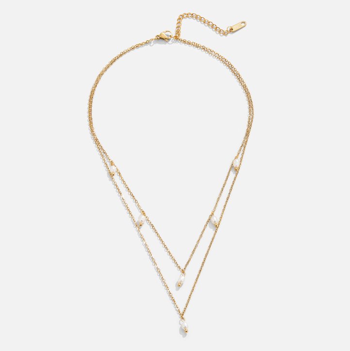 Kay Pearl Drop Layered Necklace — Waterproof Classic & Modern Pearl Necklace