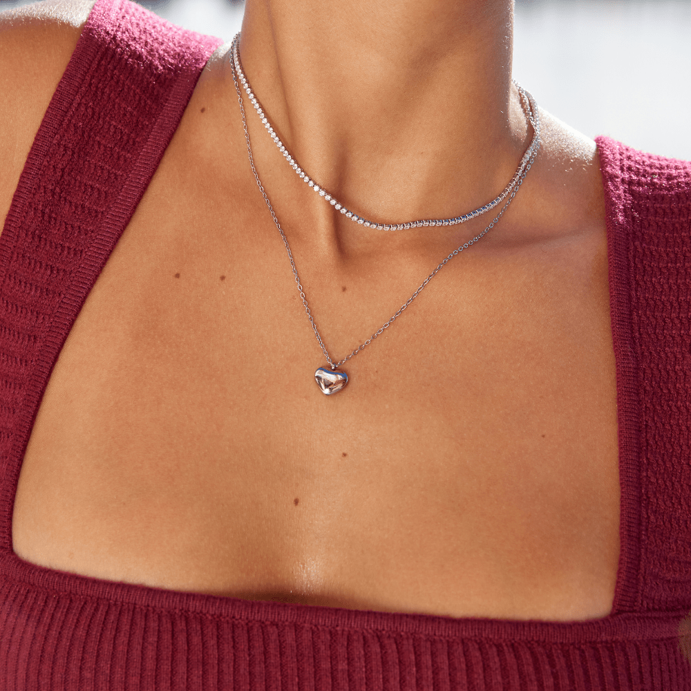 Lexi Silver Crystal Necklace — Waterproof Sparkling Everyday Pendant Necklace