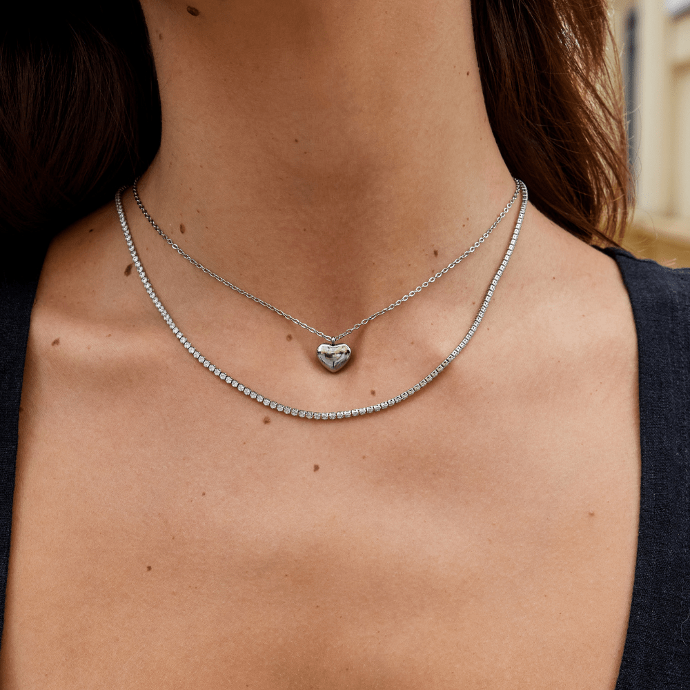 Lexi Silver Crystal Necklace — Waterproof Sparkling Everyday Pendant Necklace