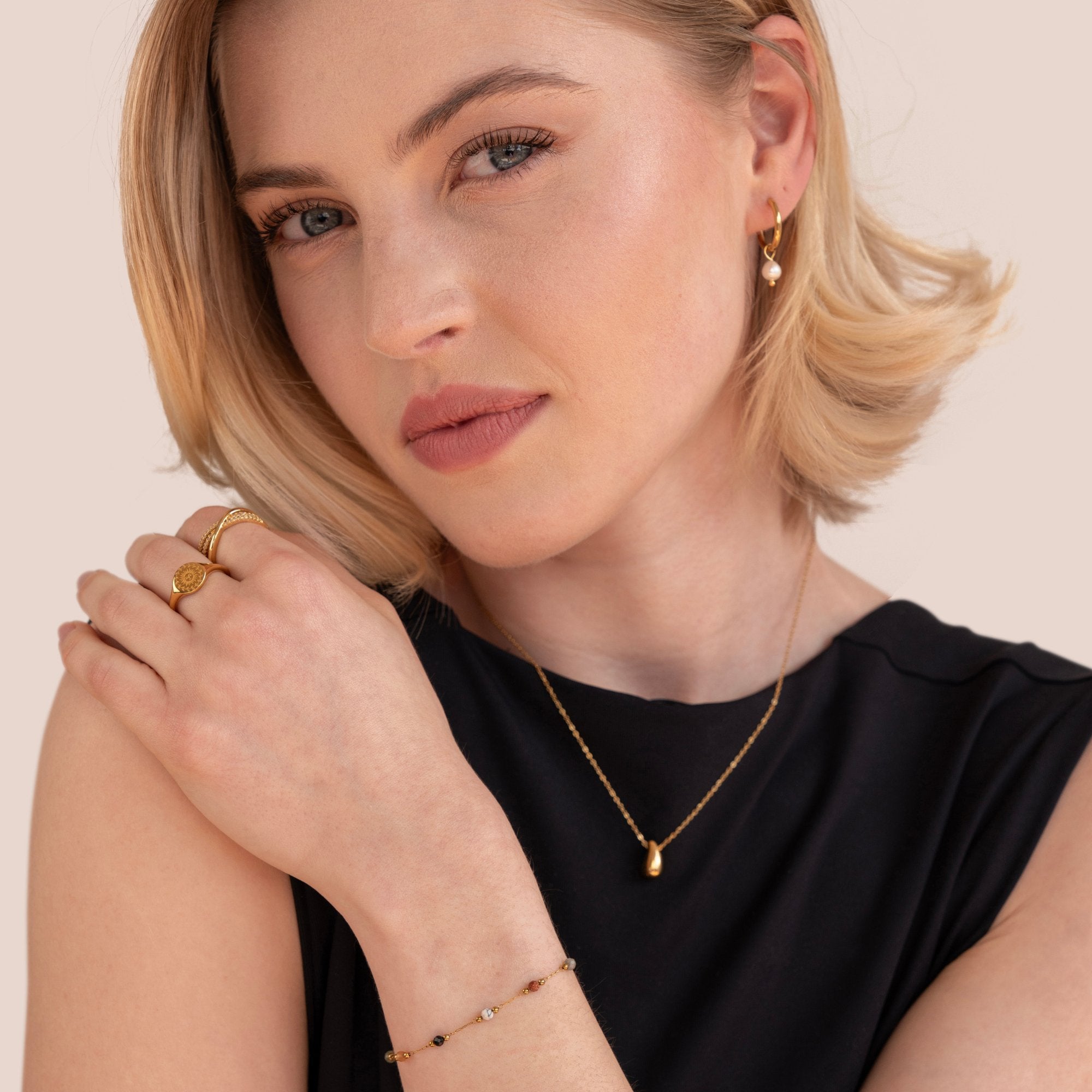 Luly Stone Gold Bracelet — Adjustable Waterproof Jewelry