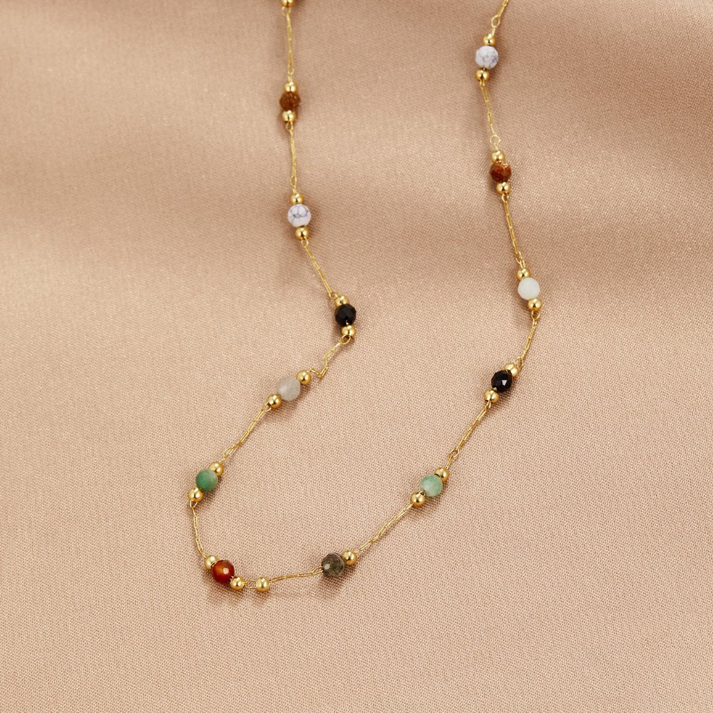 Luly Stone Pendant Necklace — Waterproof Minimalist Gold Necklace