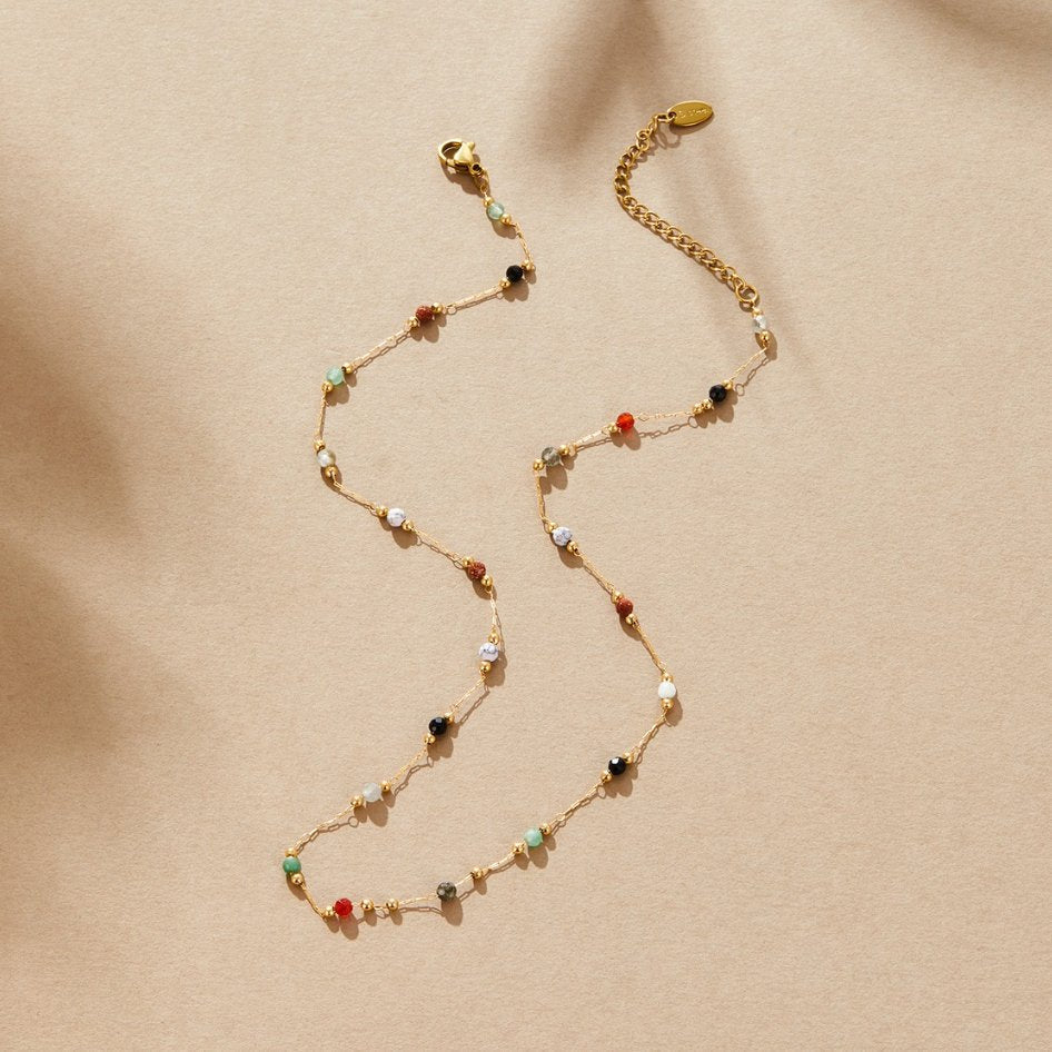 Luly Stone Pendant Necklace — Waterproof Minimalist Gold Necklace