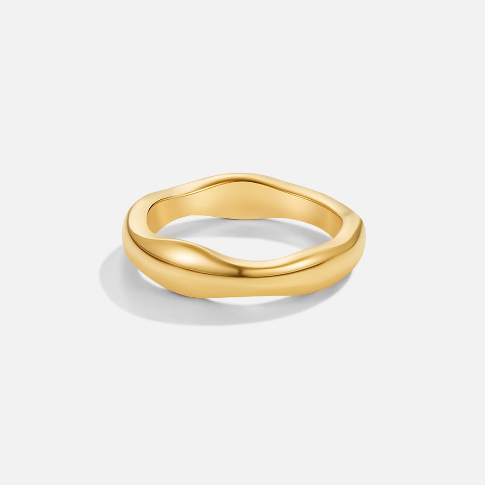 Shine Wave Ring Set — Waterproof 18K Gold Plated Stacking Set