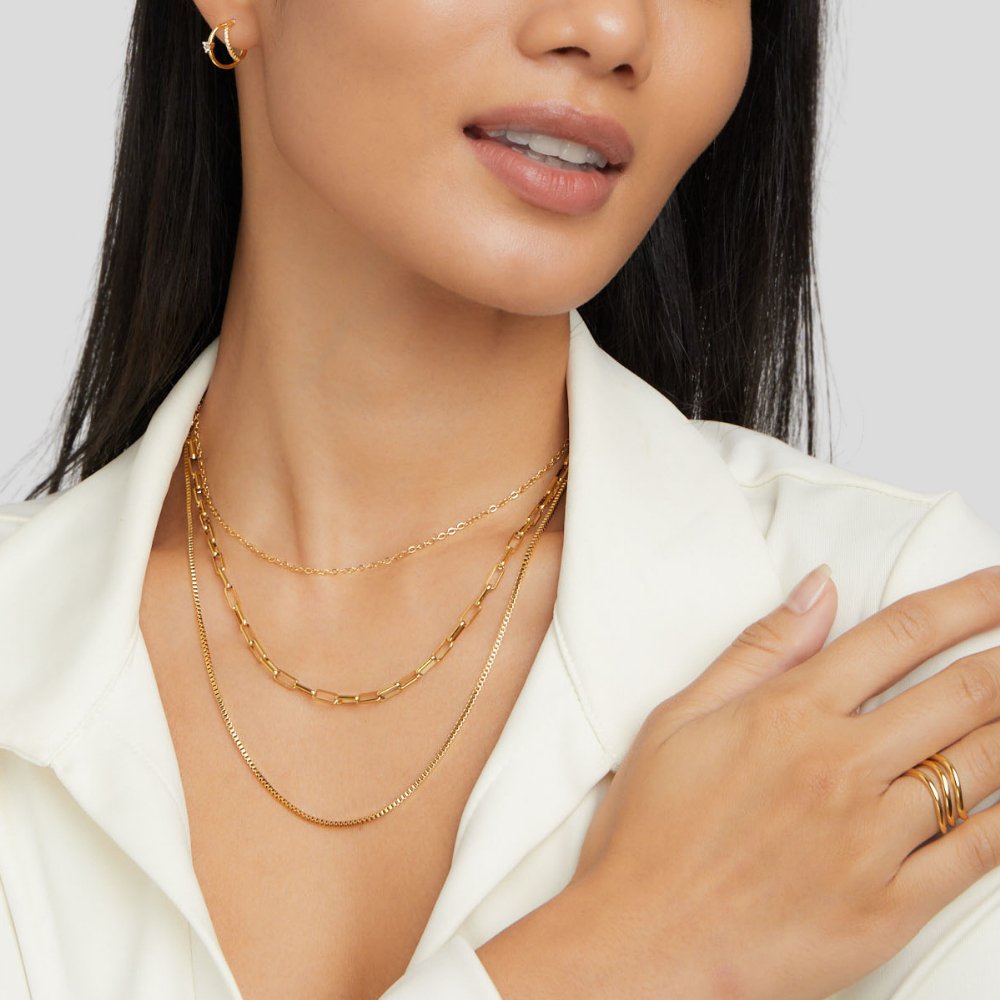 Mila Layered Gold Necklace — Waterproof Multi-Strand Necklace