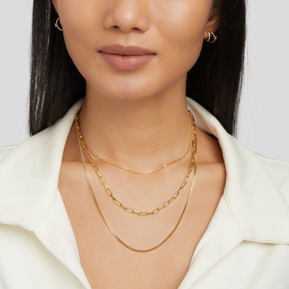 Mila Layered Gold Necklace — Waterproof Multi-Strand Necklace