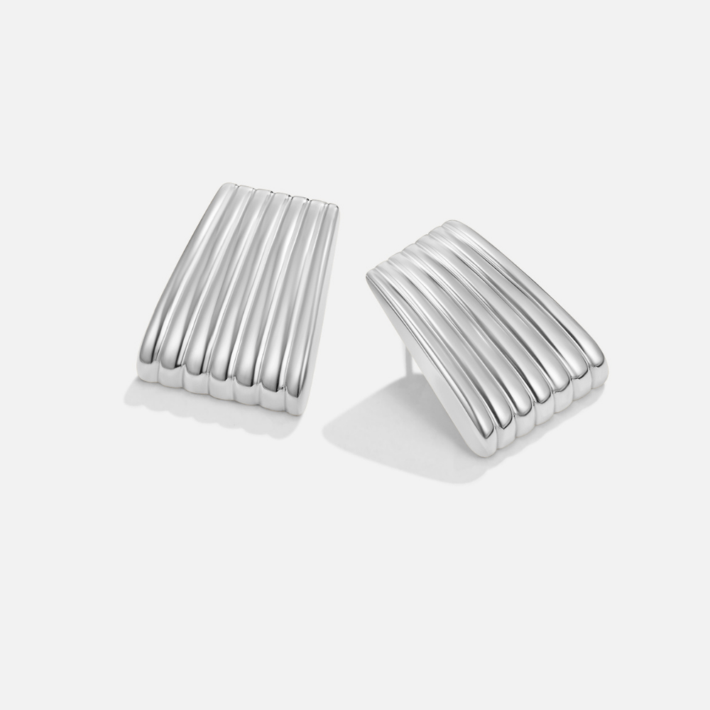 Nova Silver Earrings — Waterproof Modern Statement Earrings