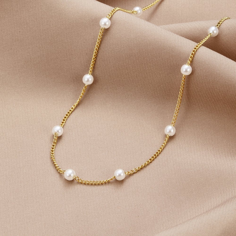 Pure Gold Pearl Necklace