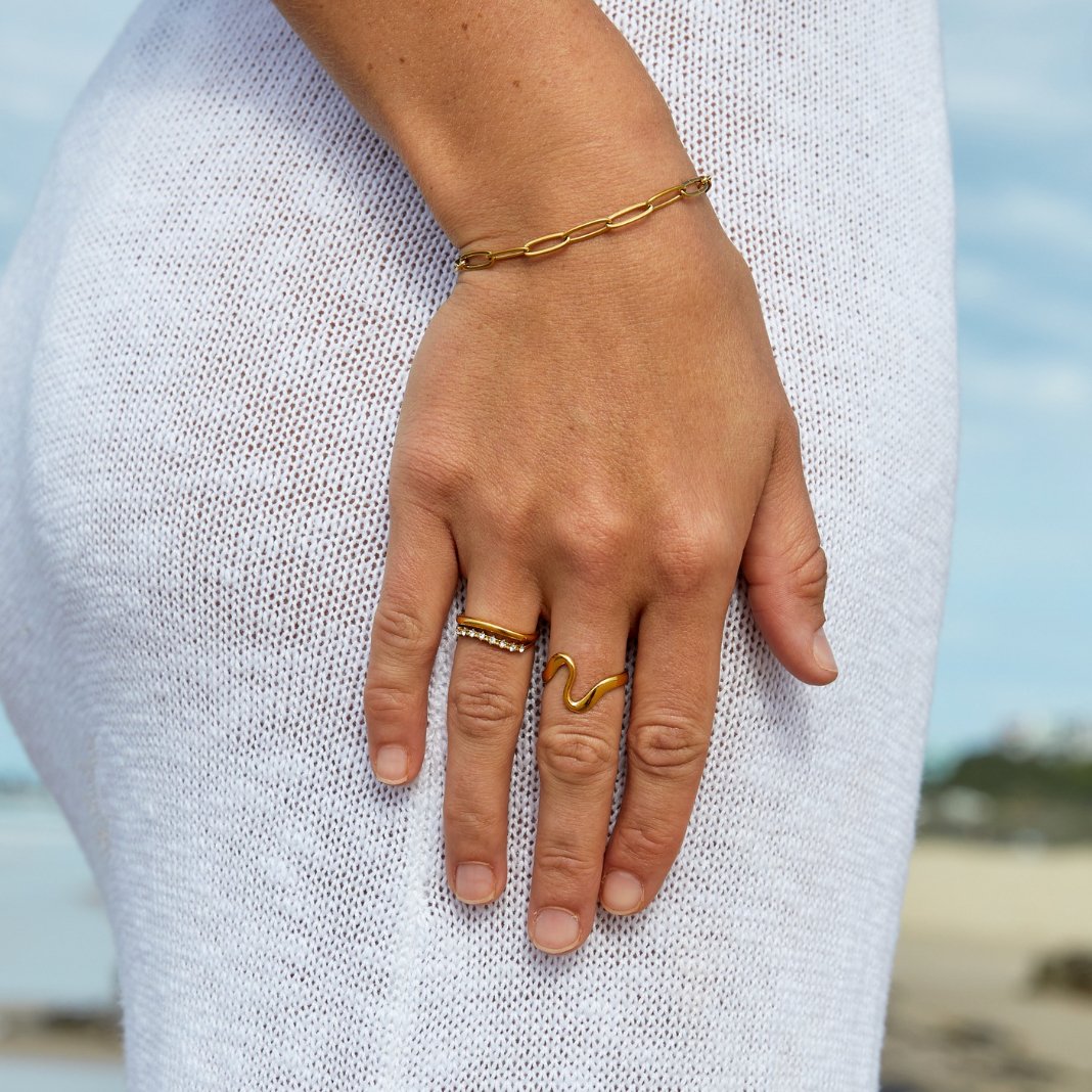 Clip Gold Bracelet — Adjustable Waterproof Stainless Steel