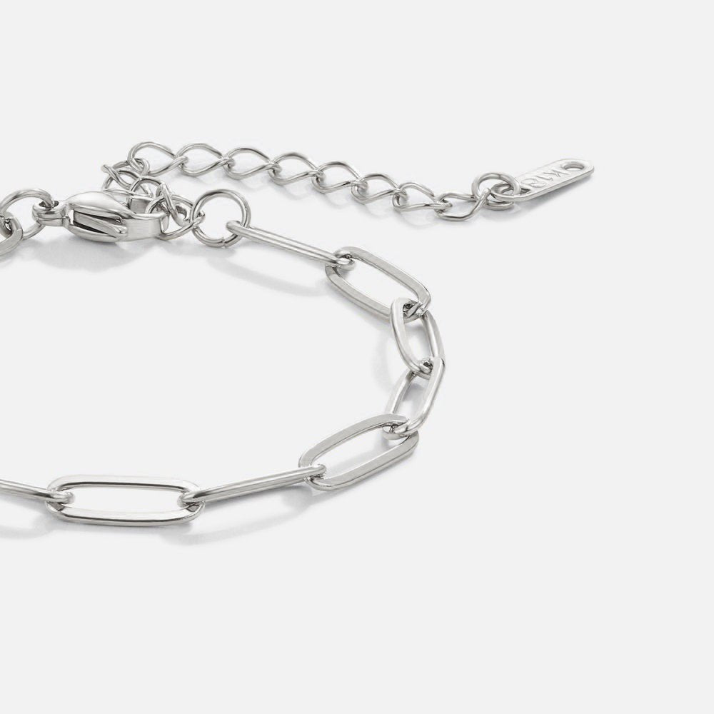 Paperclip Silver Bracelet — Waterproof Minimalist Everyday Chain Bracelet