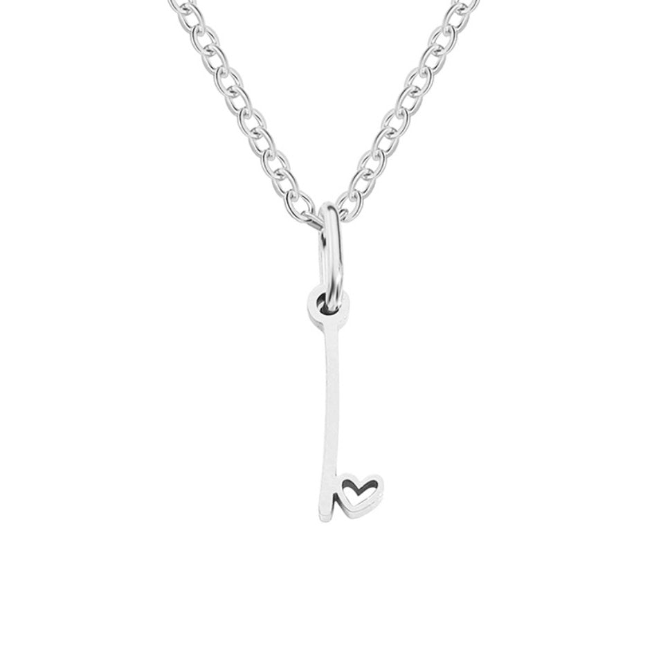Silver Letter Heart Necklace — Personalised Waterproof Initial Pendant