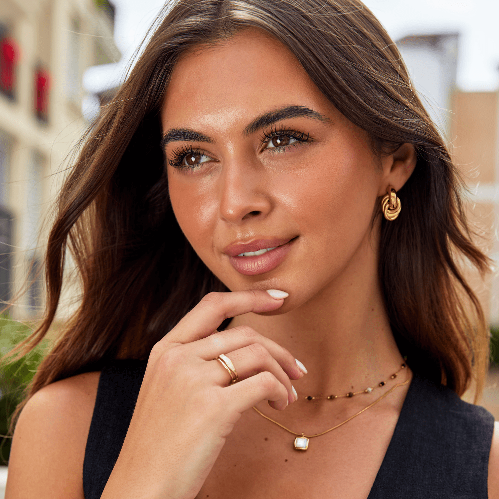Sofia Twisted Silver Hoop Earrings — Waterproof Modern Everyday Hoops