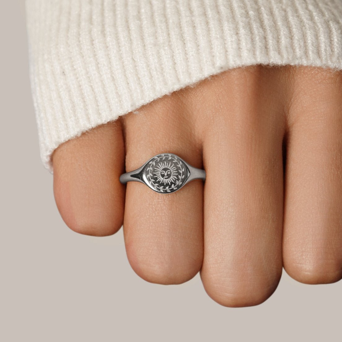 Summer Solstice Silver Ring — Waterproof Minimalist Silver Plated Band Ring