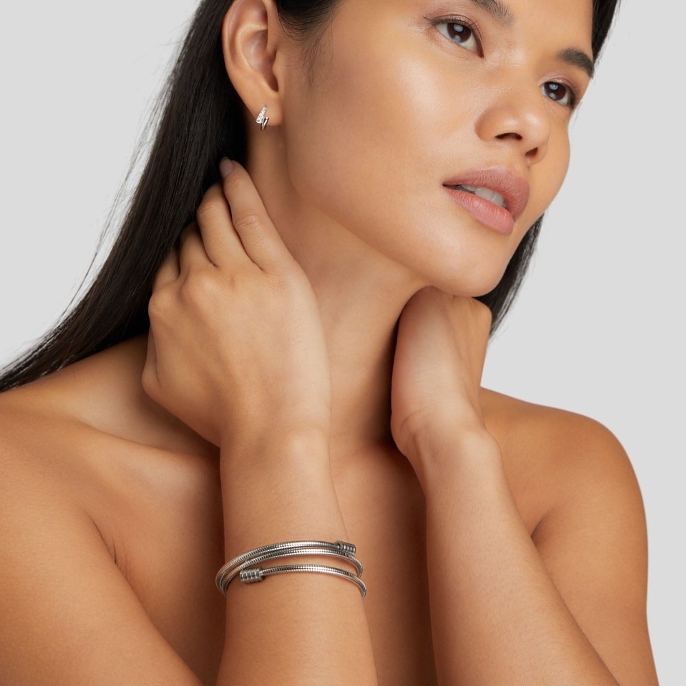 Twisted Silver Bracelet — Waterproof Minimalist Everyday Cuff