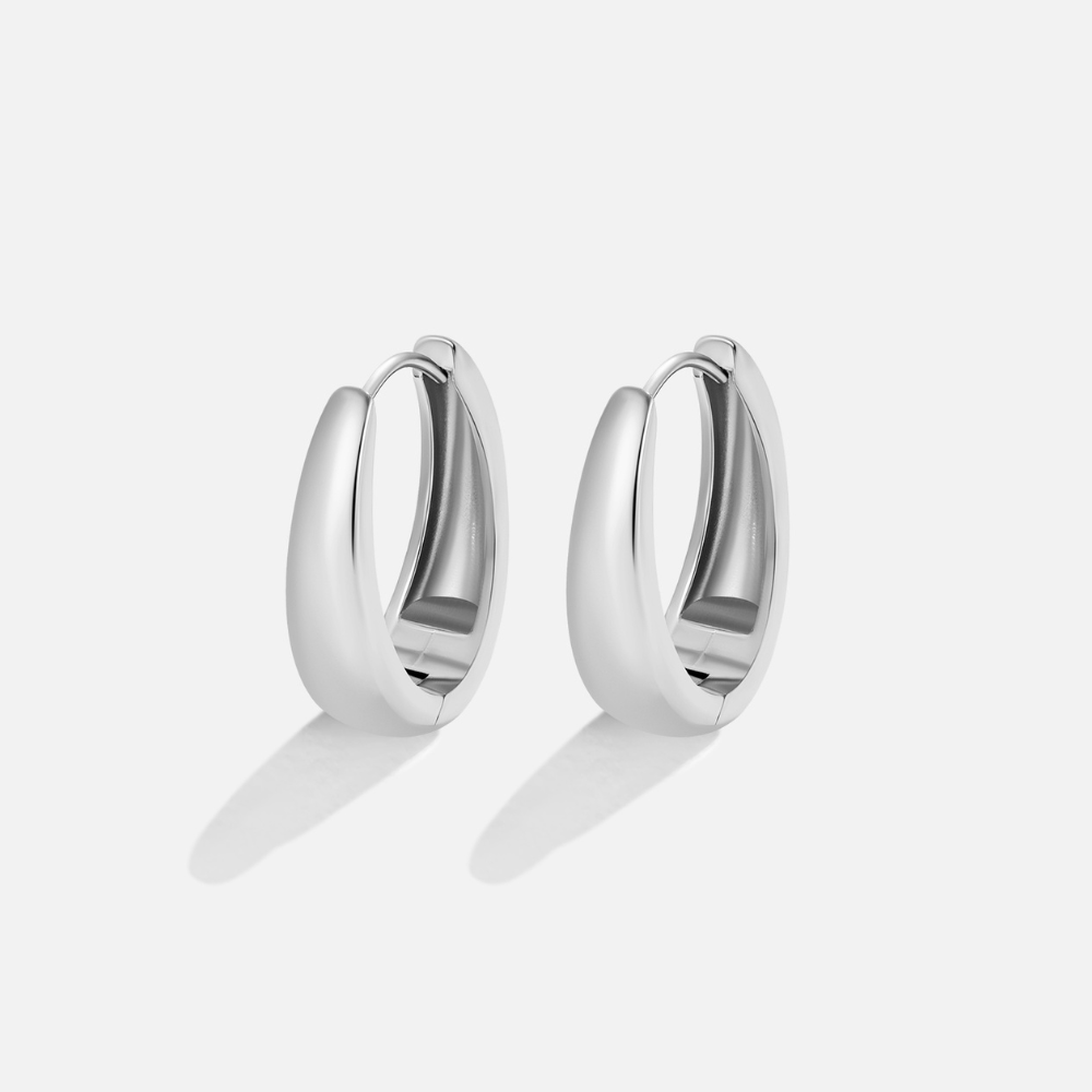 Valentina Silver Hoop Earrings — Waterproof Minimalist Everyday Hoops
